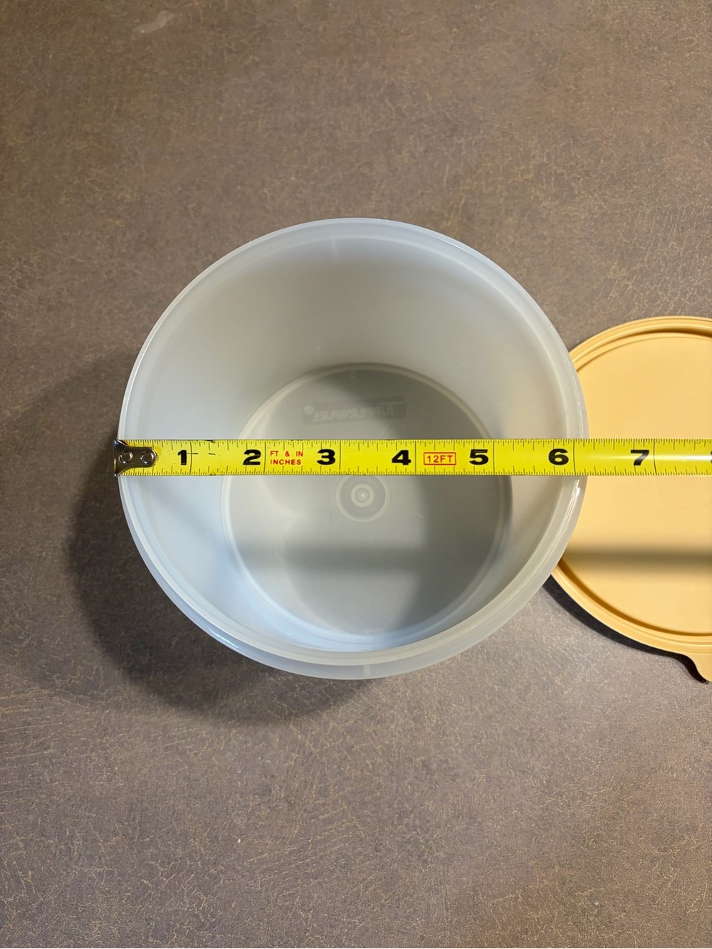 Tupperware Container Round With Tan Lid - Picture 6 of 8